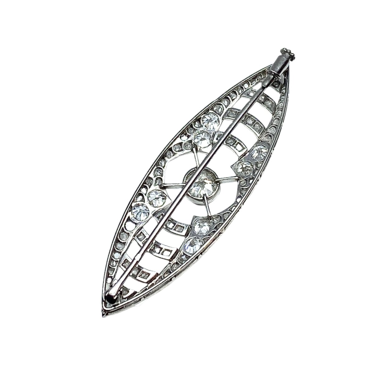 Broche Épingle en or blanc, platine et diamants - Castafiore