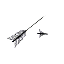 Broche Épingle en or blanc, platine, onyx et diamants - Castafiore