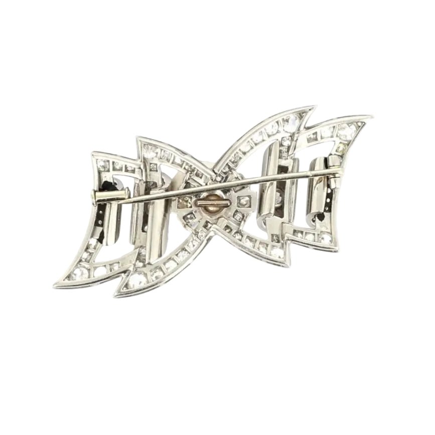 Broche Épingle en or blanc, platine, perle et diamants - Castafiore
