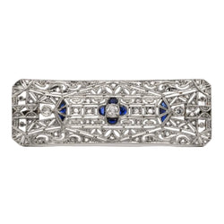 Broche Épingle en or blanc, saphirs et diamants - Castafiore