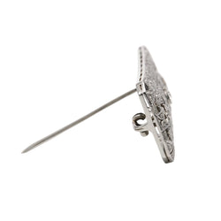 Broche Épingle en or blanc, saphirs et diamants - Castafiore