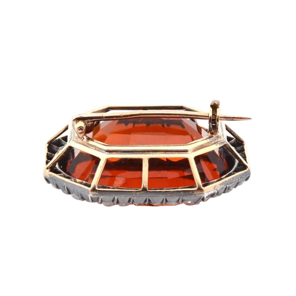 Brooch old Madeira citrine and diamonds