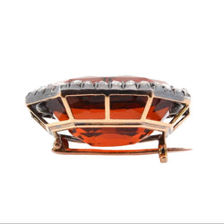 Brooch old Madeira citrine and diamonds