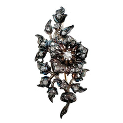 Broche Épingle en or jaune, argent et diamants - Castafiore