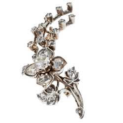 Broche Épingle en or jaune, argent et diamants - Castafiore
