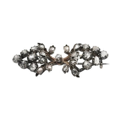 Broche Épingle en or jaune, argent et diamants - Castafiore