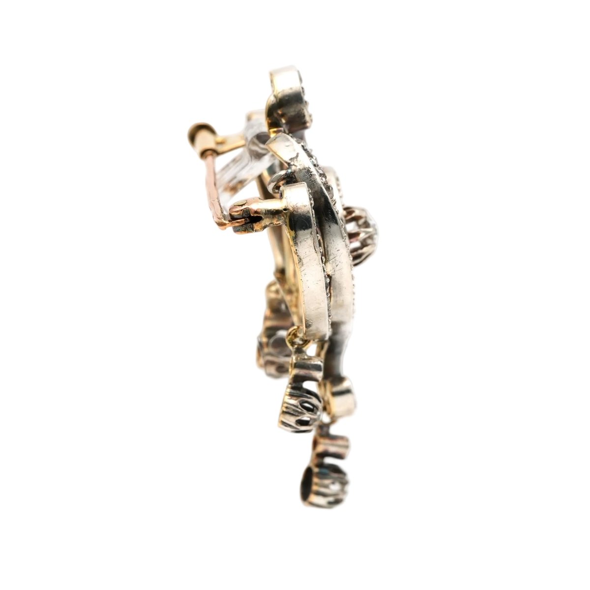Broche Épingle en or jaune, argent et diamants - Castafiore