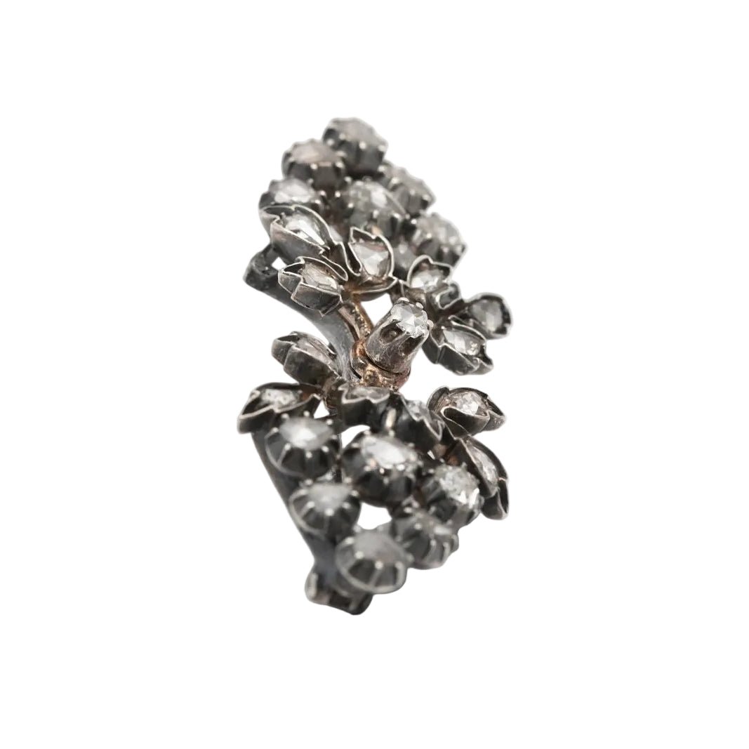 Broche Épingle en or jaune, argent et diamants - Castafiore