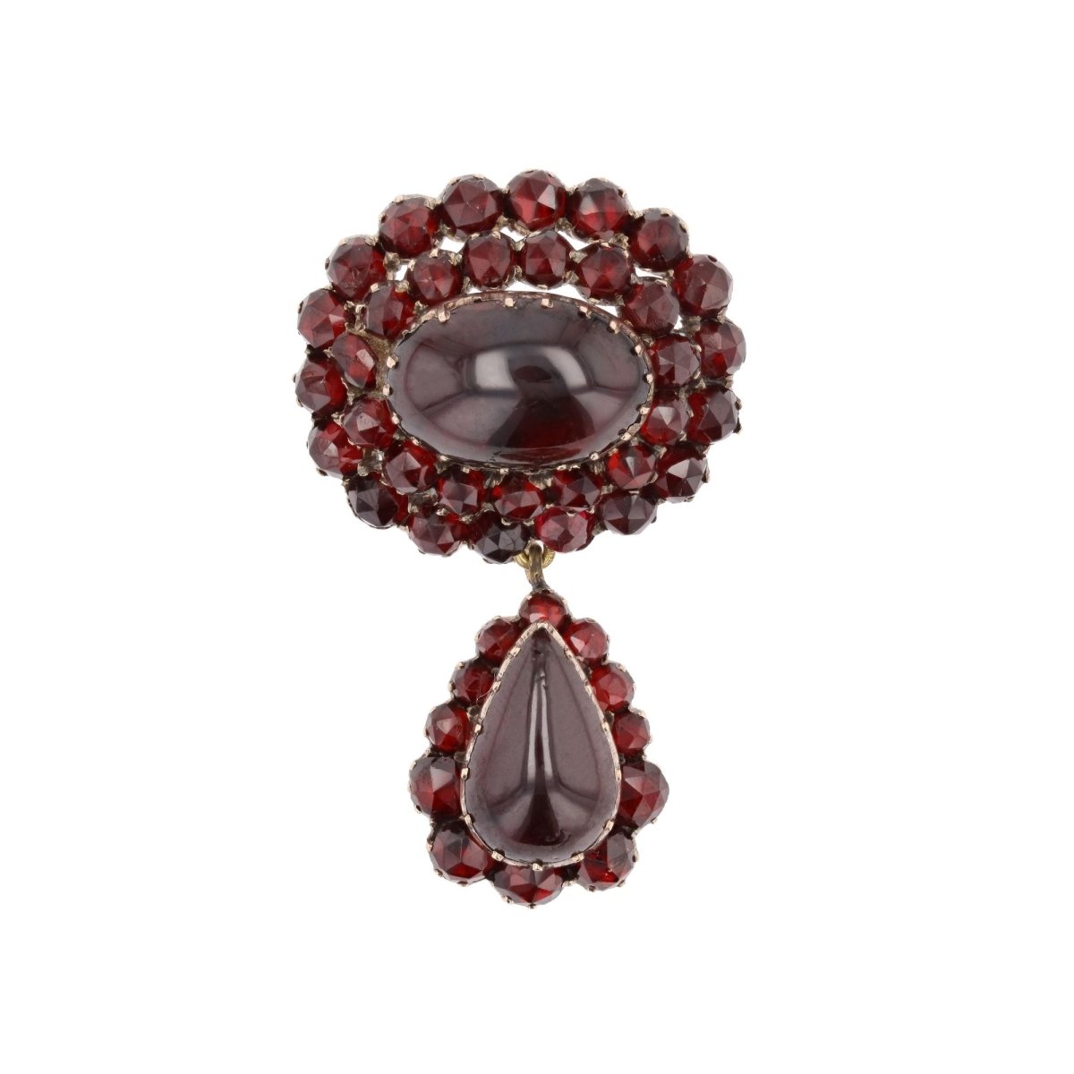Broche Épingle en or jaune, argent et grenats - Castafiore