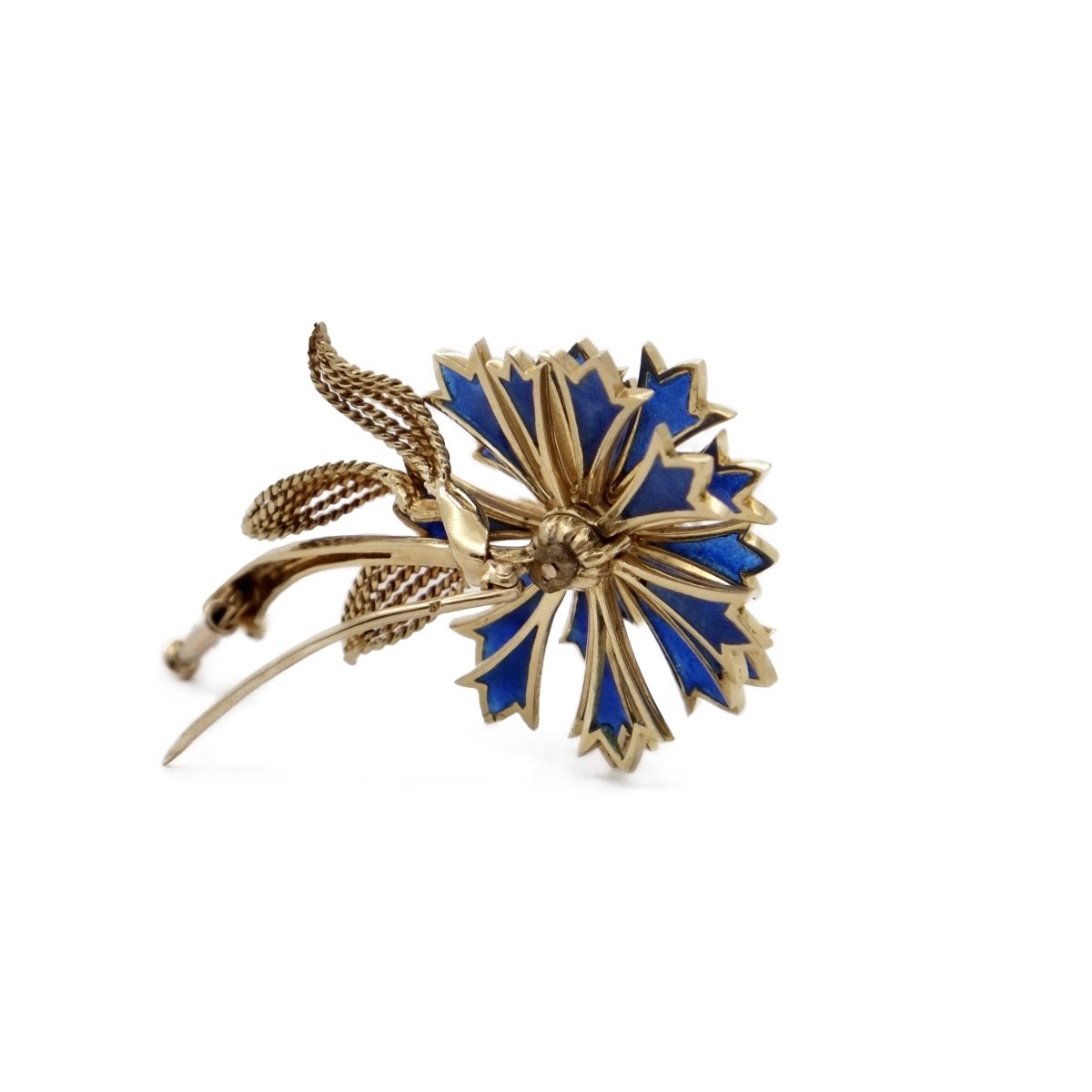 Broche Épingle en or jaune, émail et diamants - Castafiore