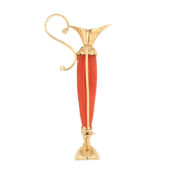 Broche Épingle en or jaune et corail - Castafiore