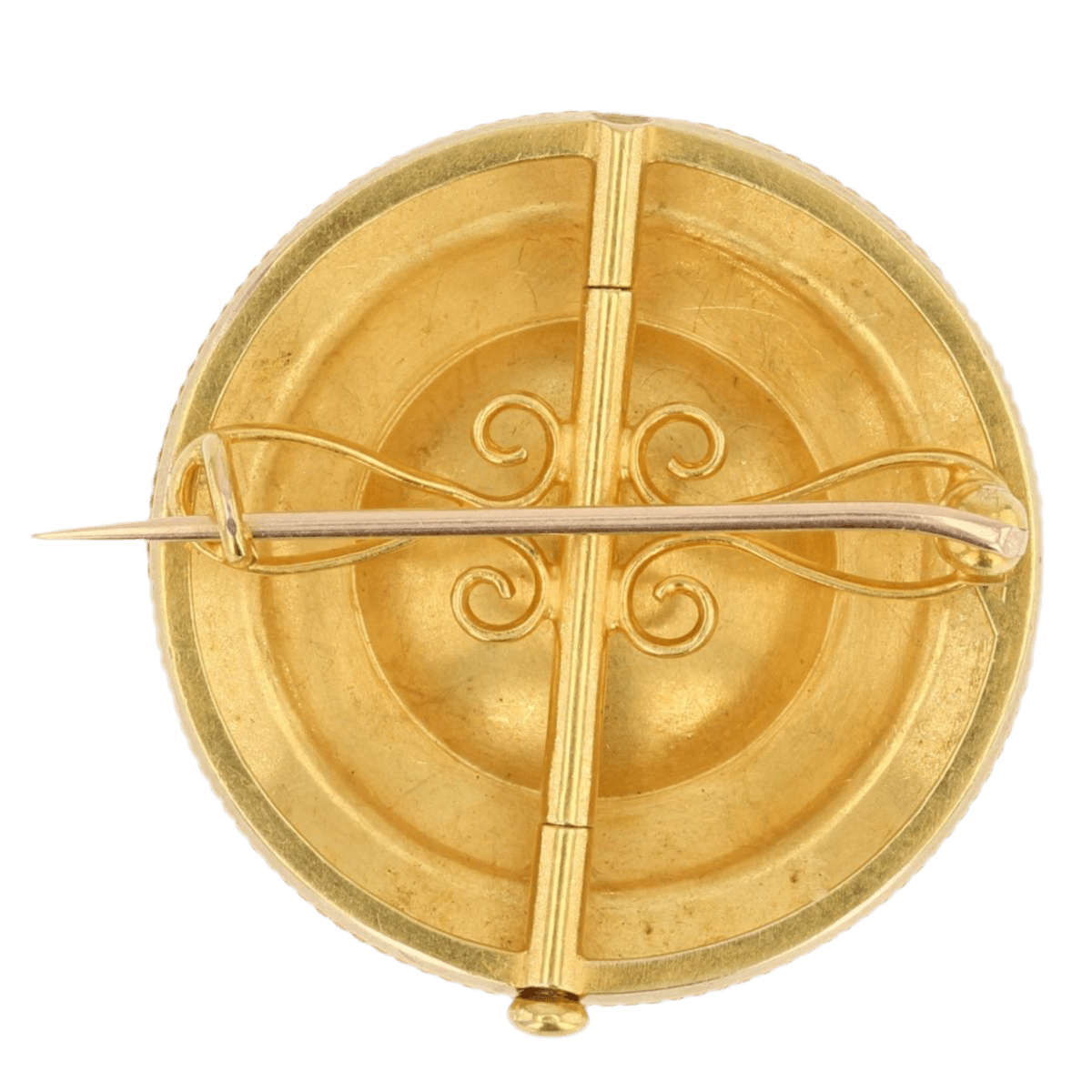 Broche Épingle en or jaune et corail