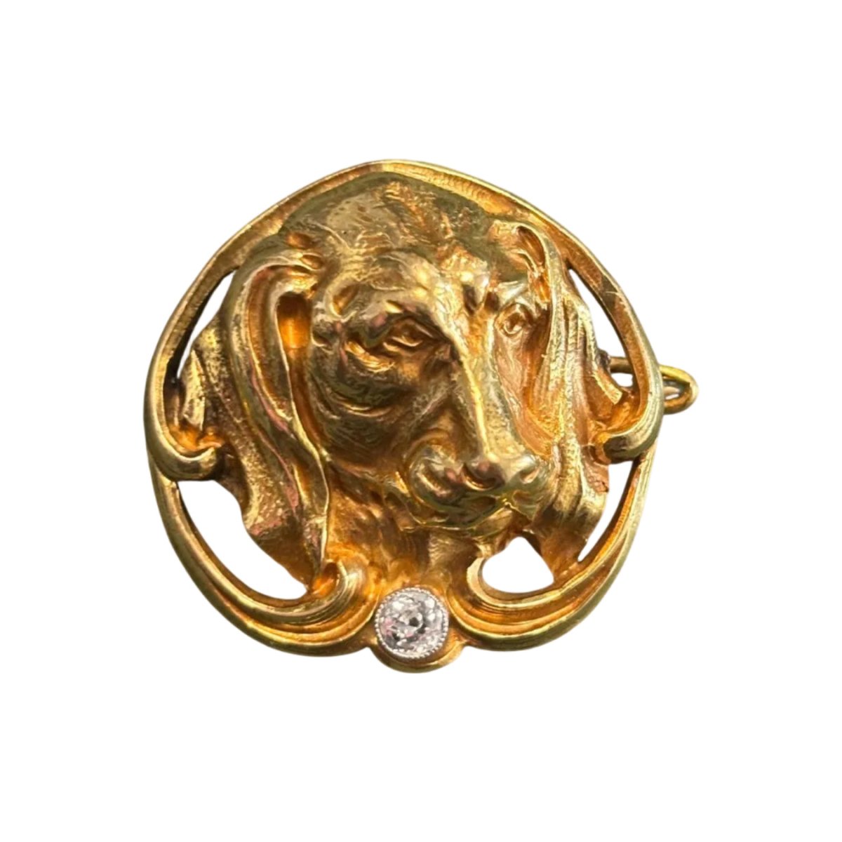 Broche Épingle en or jaune et diamant