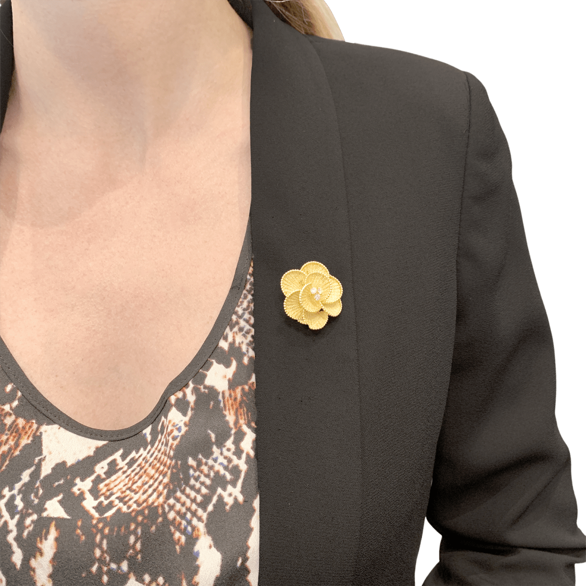 Broche Épingle en or jaune et diamants - Castafiore
