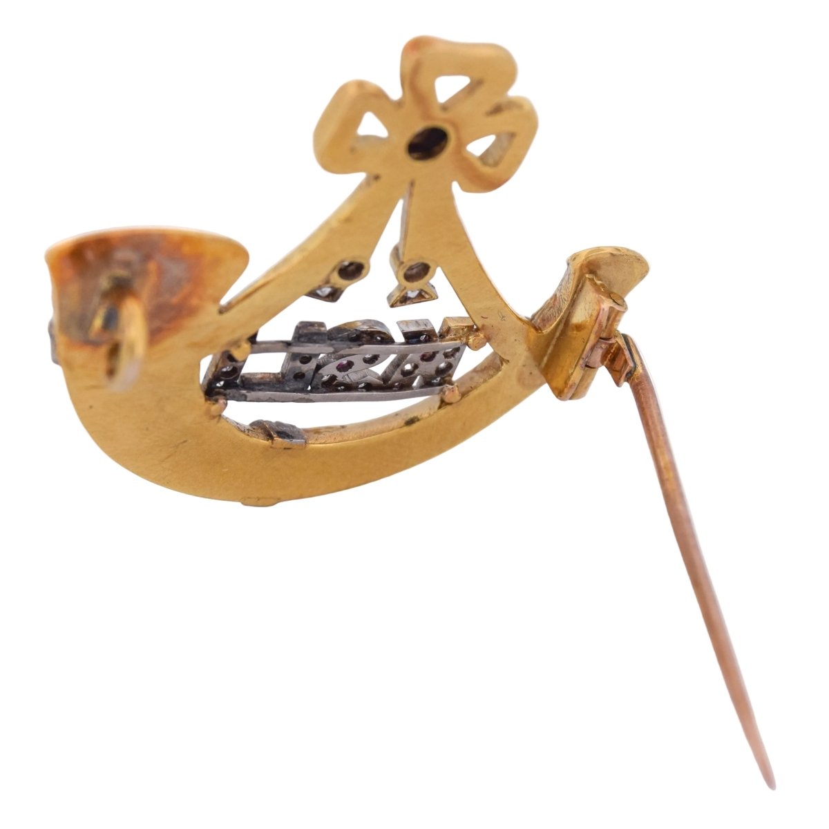 Broche Épingle en or jaune et diamants - Castafiore