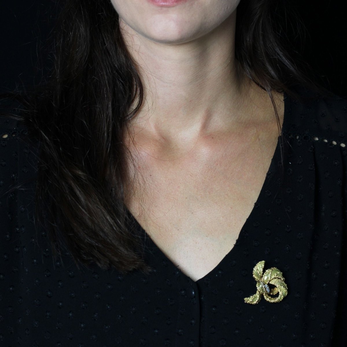 Broche Épingle en or jaune et diamants - Castafiore