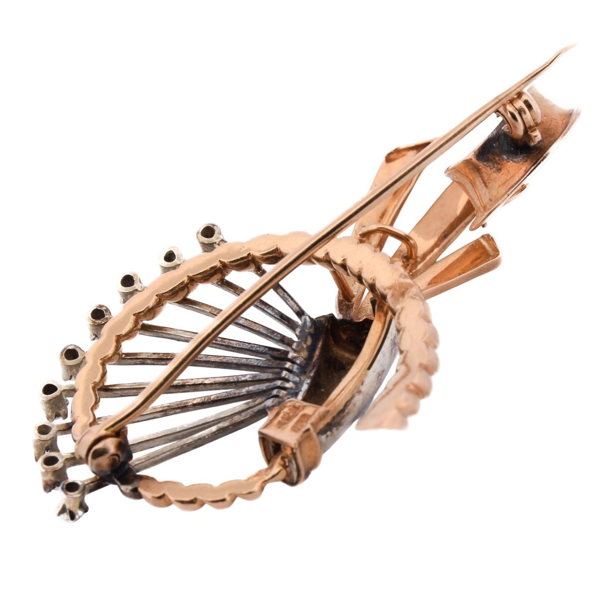 Broche Épingle en or jaune et diamants - Castafiore