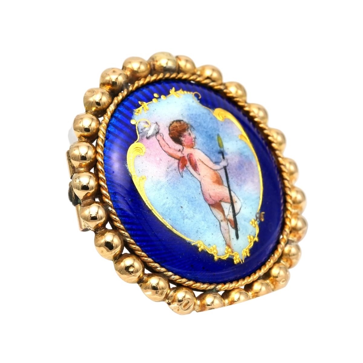 Broche Épingle en or jaune et émail - Castafiore