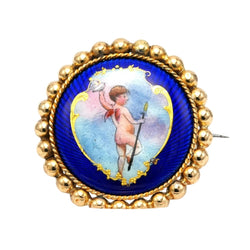 Broche Épingle en or jaune et émail - Castafiore