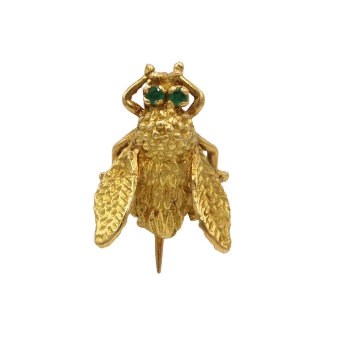 Broche Épingle en or jaune et émeraudes - Castafiore