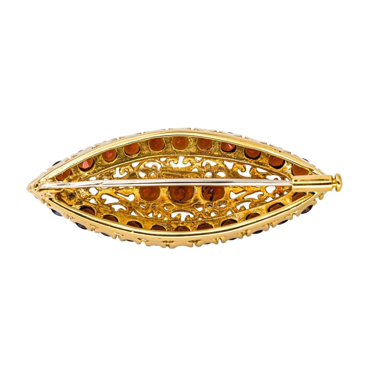 Broche Épingle en or jaune et grenat - Castafiore