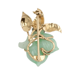 Broche Épingle en or jaune et jade - Castafiore