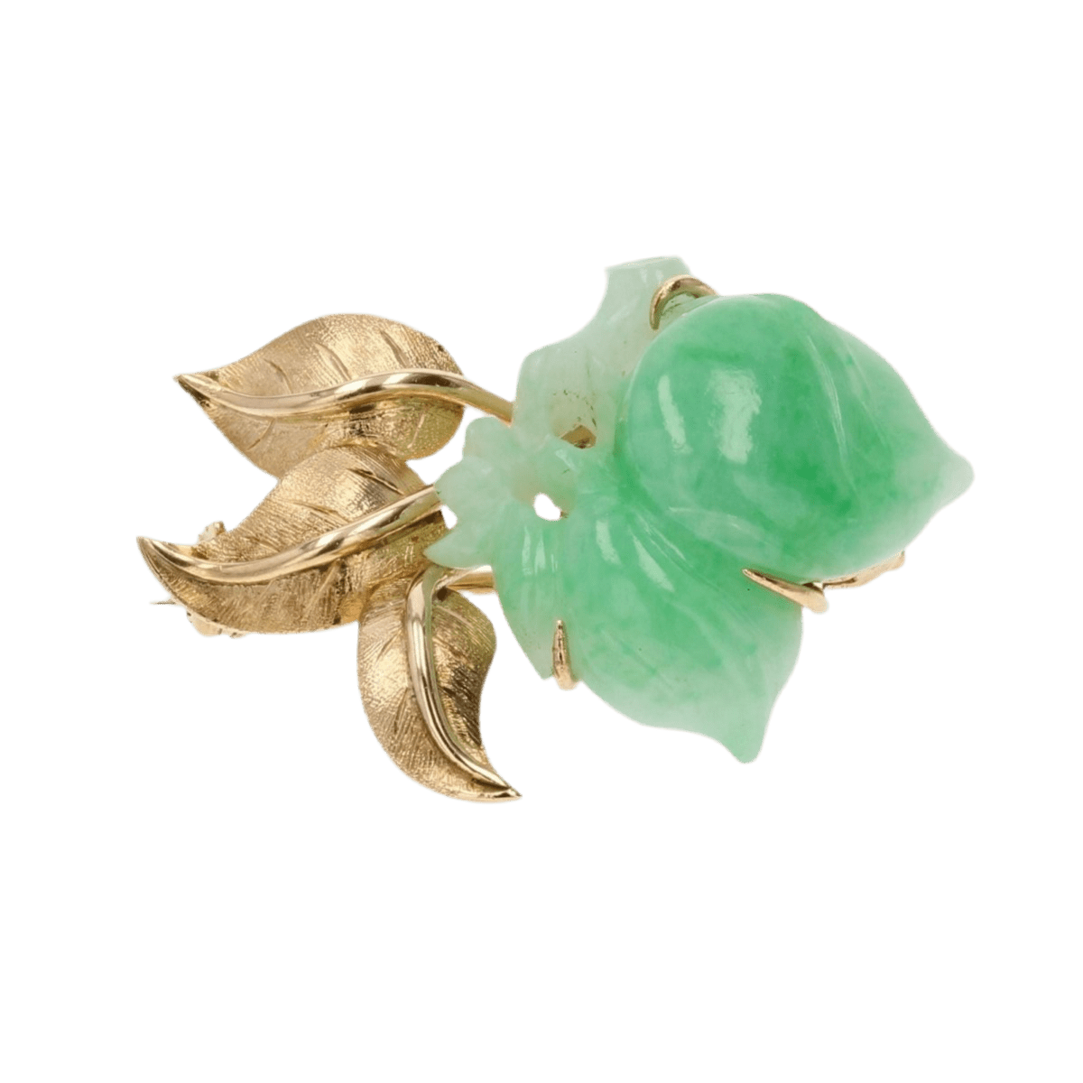 Broche Épingle en or jaune et jade - Castafiore