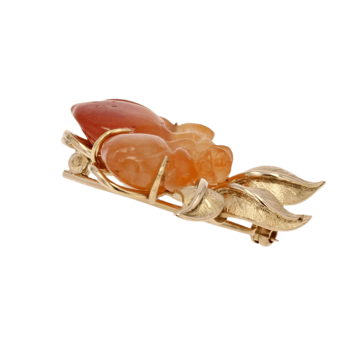 Broche Épingle en or jaune et jade - Castafiore