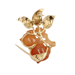 Broche Épingle en or jaune et jade - Castafiore