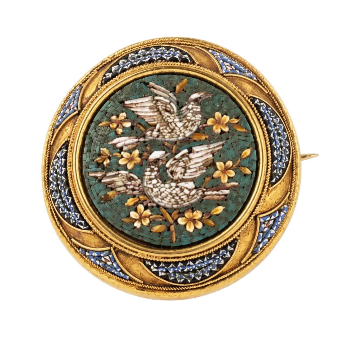 Broche Épingle en or jaune et mosaïques - Castafiore