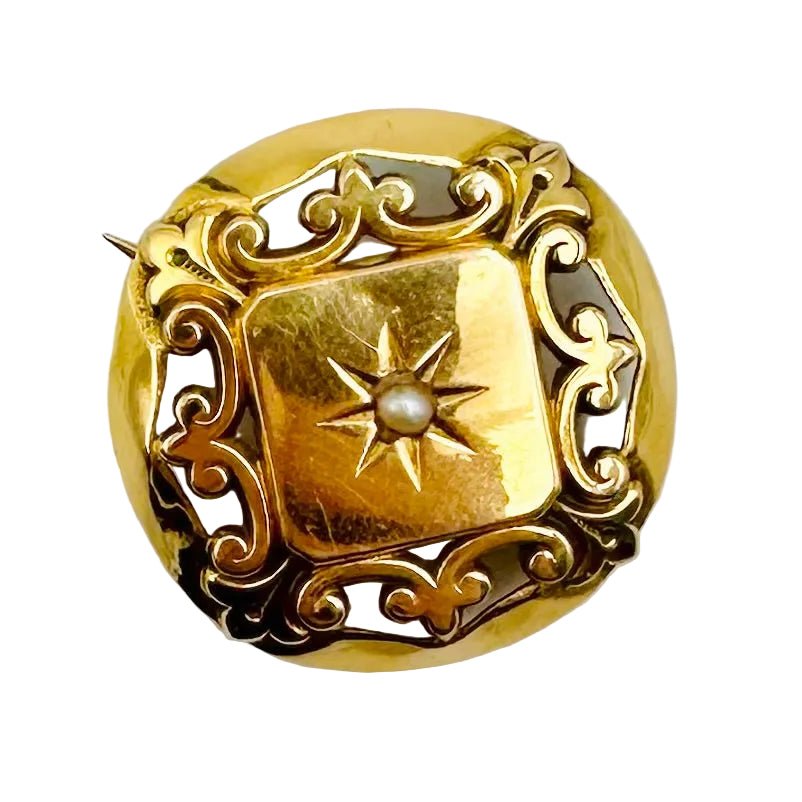 Broche Épingle en or jaune et perle - Castafiore
