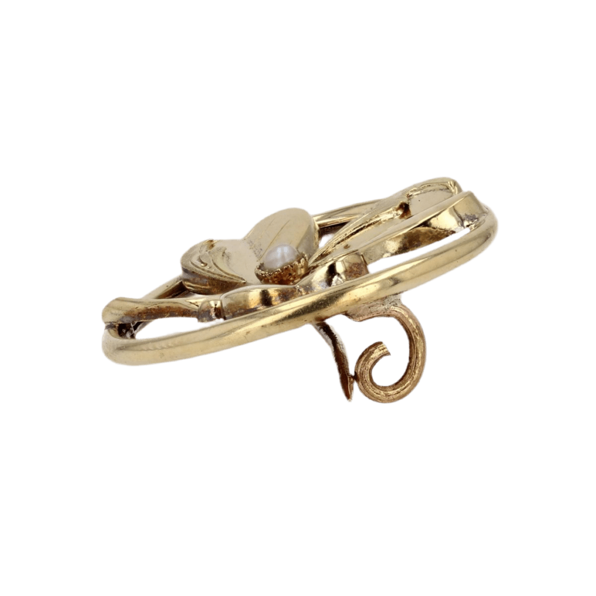 Broche Épingle en or jaune et perle - Castafiore