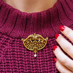 Broche Épingle en or jaune et perle - Castafiore