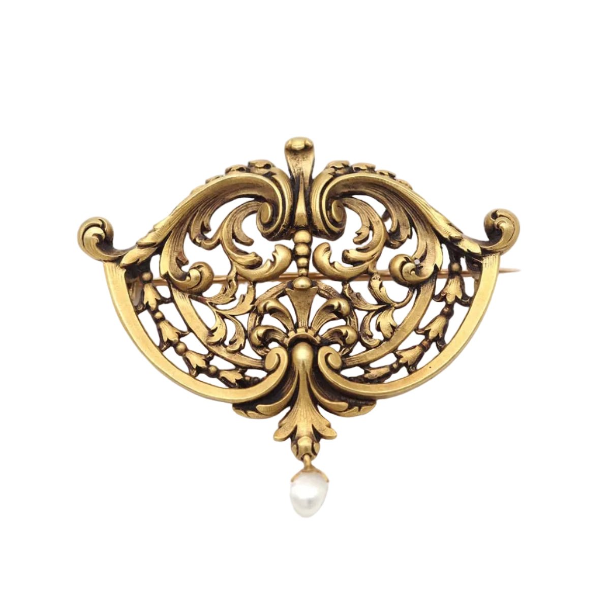 Broche Épingle en or jaune et perle - Castafiore