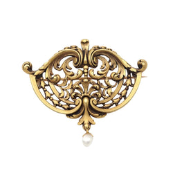 Broche Épingle en or jaune et perle - Castafiore