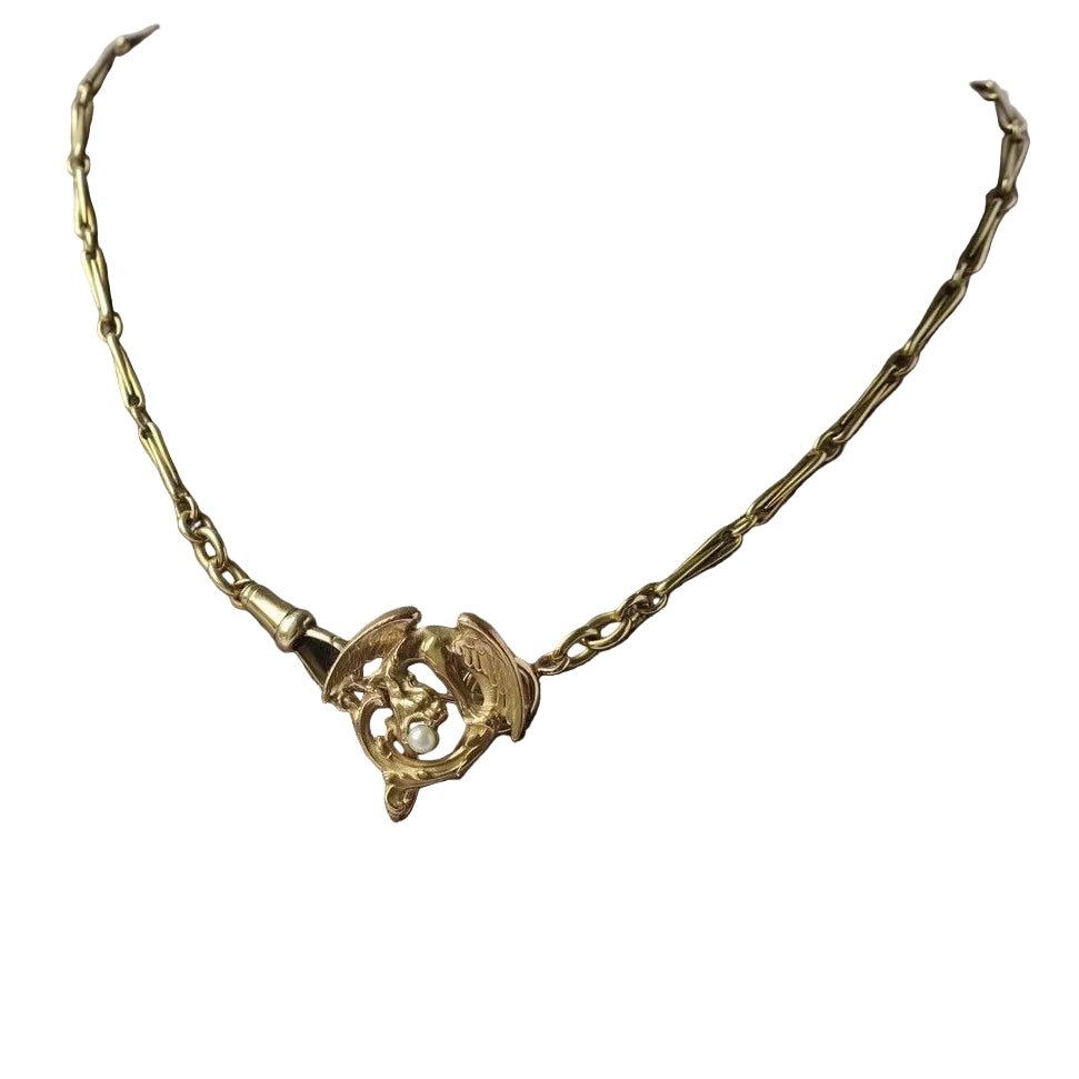 Broche Épingle en or jaune et perle - Castafiore