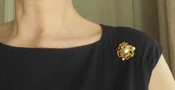Broche Épingle en or jaune et perles - Castafiore