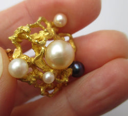 Broche Épingle en or jaune et perles - Castafiore