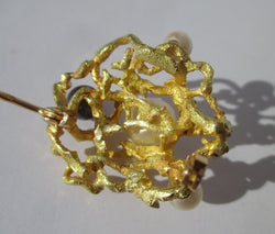 Broche Épingle en or jaune et perles - Castafiore