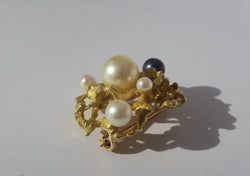 Broche Épingle en or jaune et perles - Castafiore