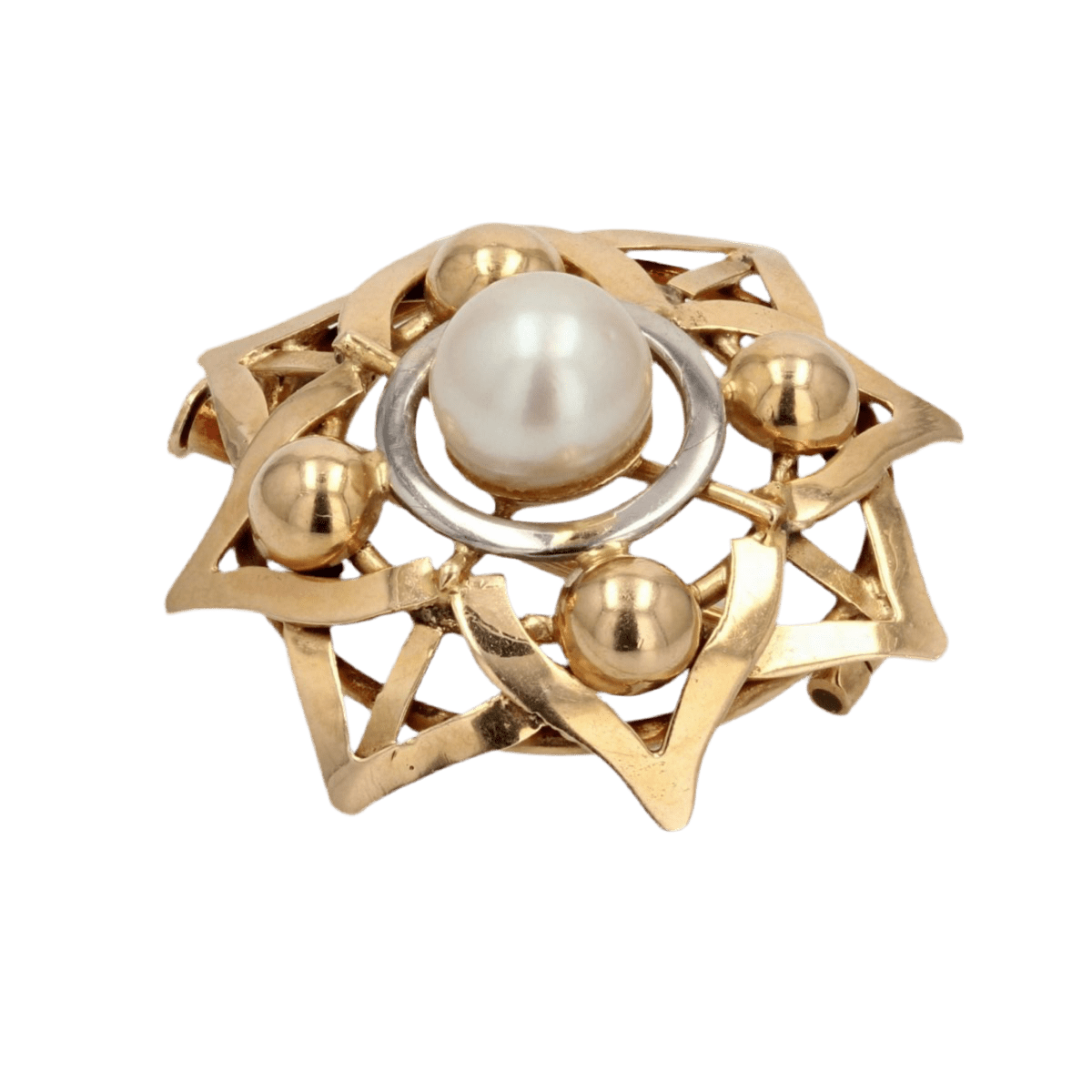 Broche Épingle en or jaune et perles - Castafiore