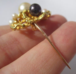 Broche Épingle en or jaune et perles - Castafiore