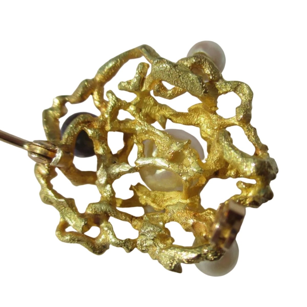 Broche Épingle en or jaune et perles - Castafiore