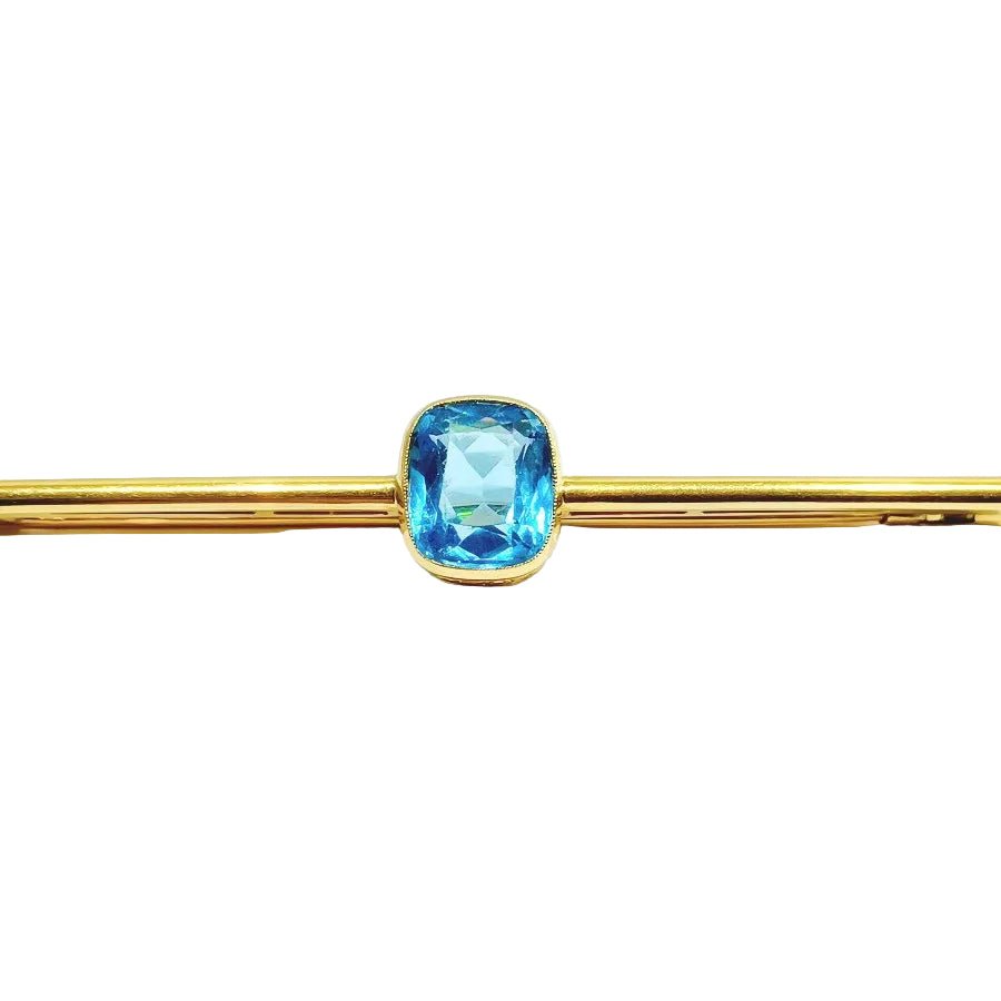 Broche Épingle en or jaune et pierre synthétique - Castafiore