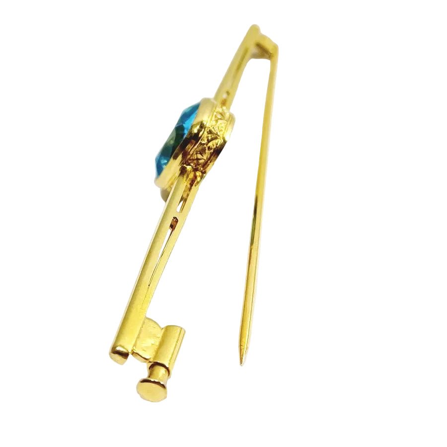 Broche Épingle en or jaune et pierre synthétique - Castafiore