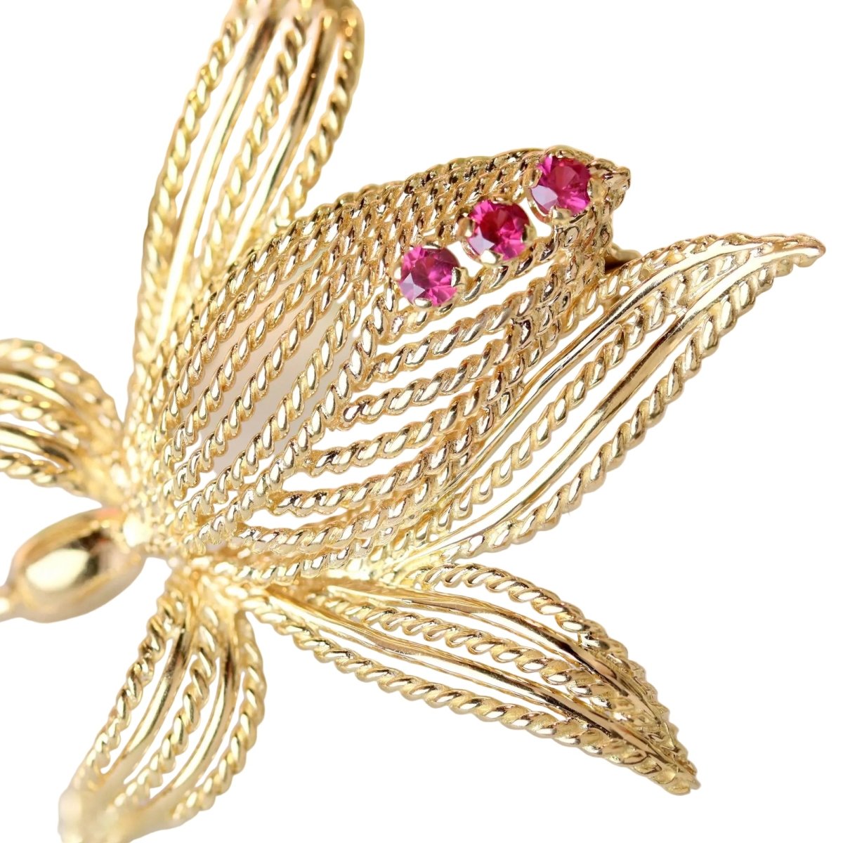 Broche Épingle en or jaune et rubis - Castafiore