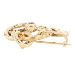 Broche Épingle en or jaune et saphir - Castafiore