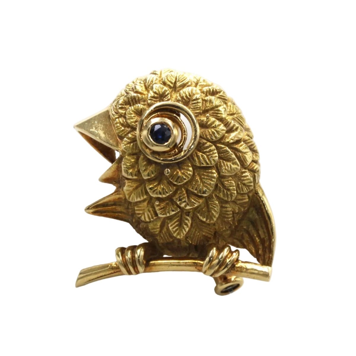 Broche Épingle en or jaune et saphir - Castafiore