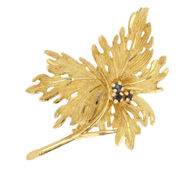 Broche Épingle en or jaune et saphirs - Castafiore