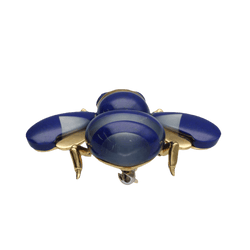 Broche Épingle en or jaune, lapis - lazuli et nacre - Castafiore